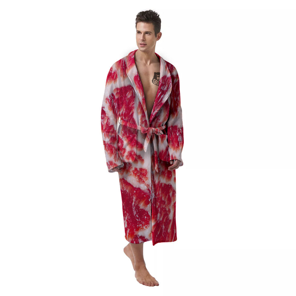 Fresh Meat Print Men's Robe-grizzshop