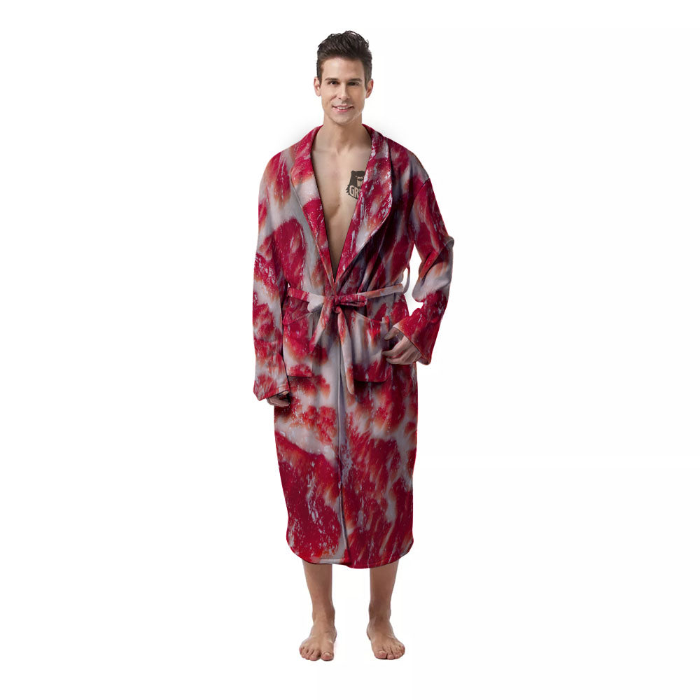 Fresh Meat Print Men's Robe-grizzshop