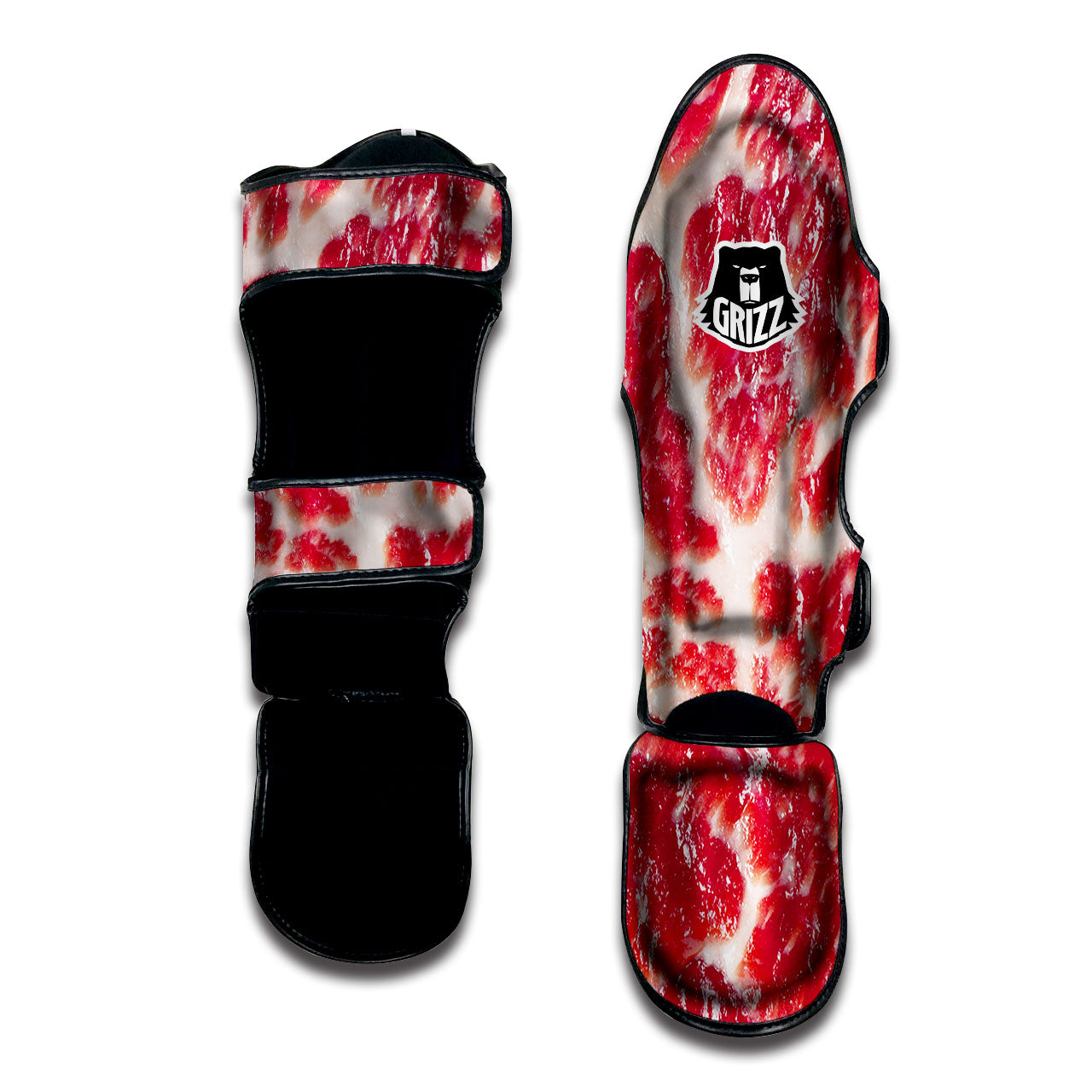 Fresh Meat Print Muay Thai Shin Guards-grizzshop