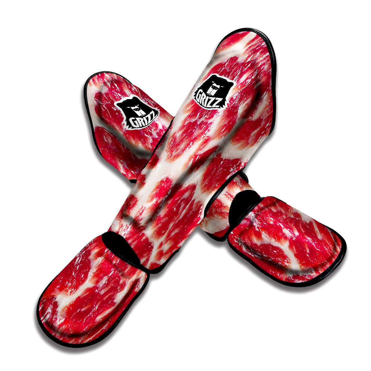 Fresh Meat Print Muay Thai Shin Guards-grizzshop