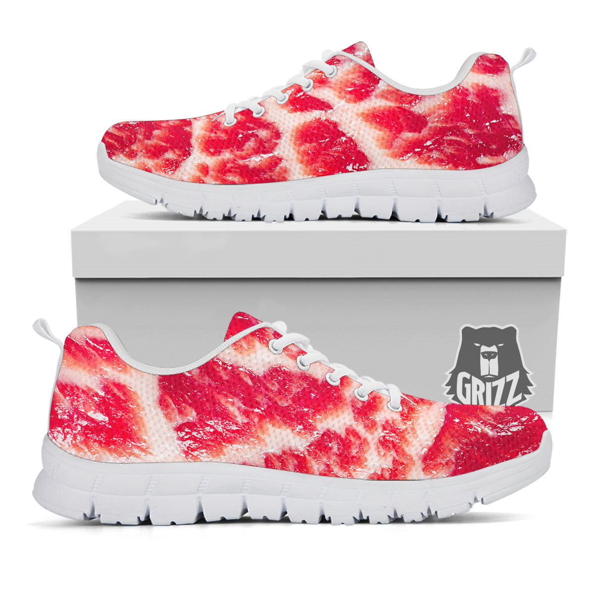 Fresh Meat Print White Sneaker-grizzshop