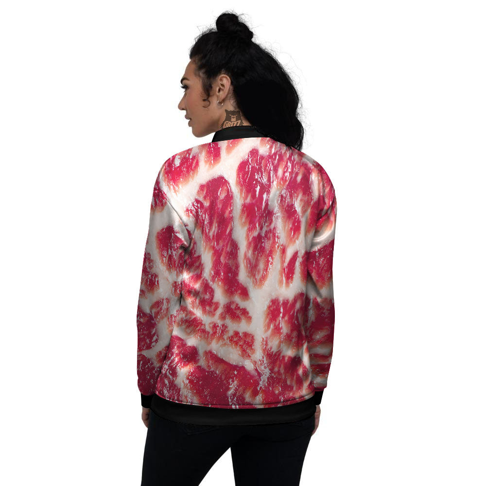 Fresh Meat Print Women's Bomber Jacket-grizzshop