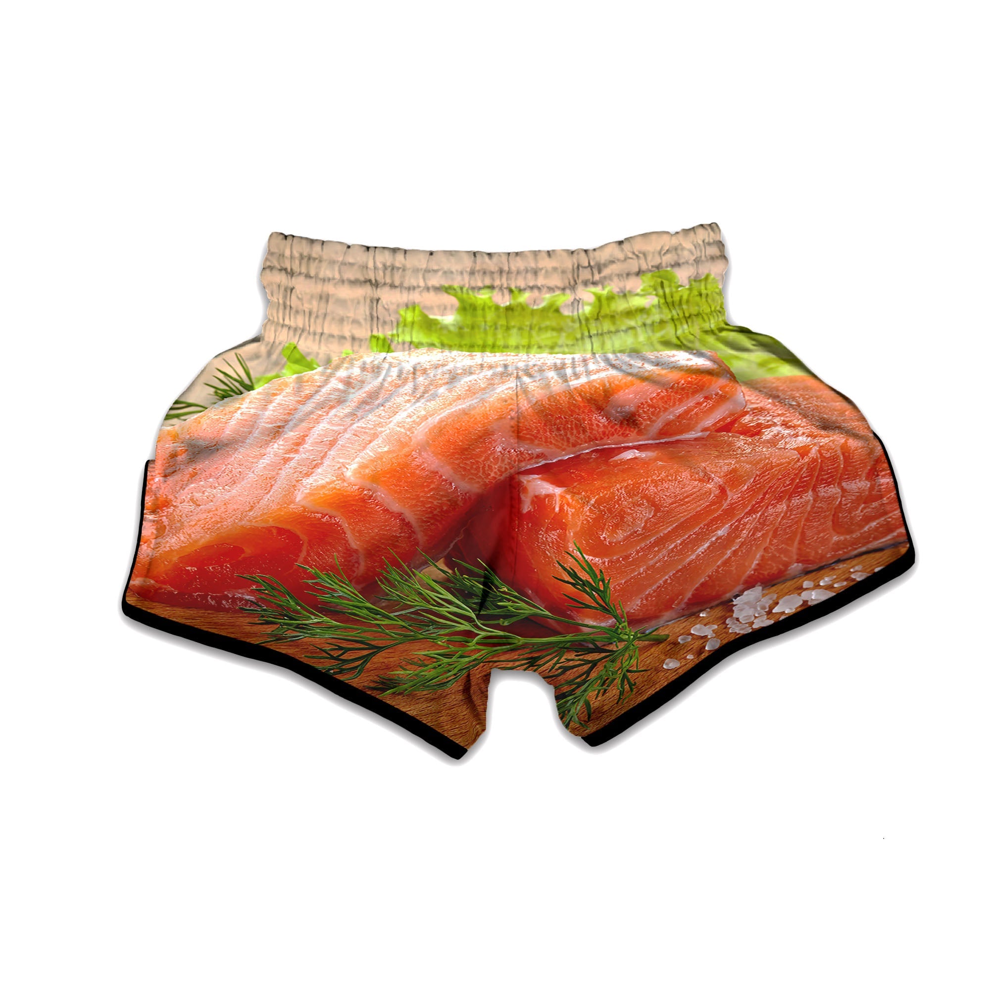 Fresh Salmon Print Muay Thai Boxing Shorts-grizzshop