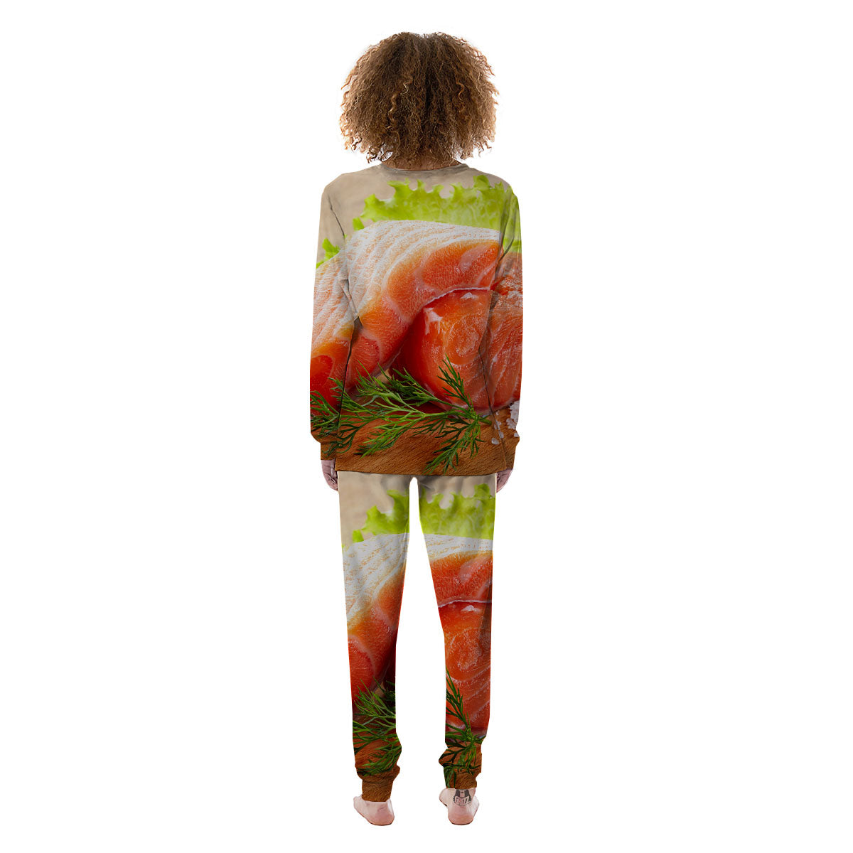 Fresh Salmon Print Women's Pajamas-grizzshop