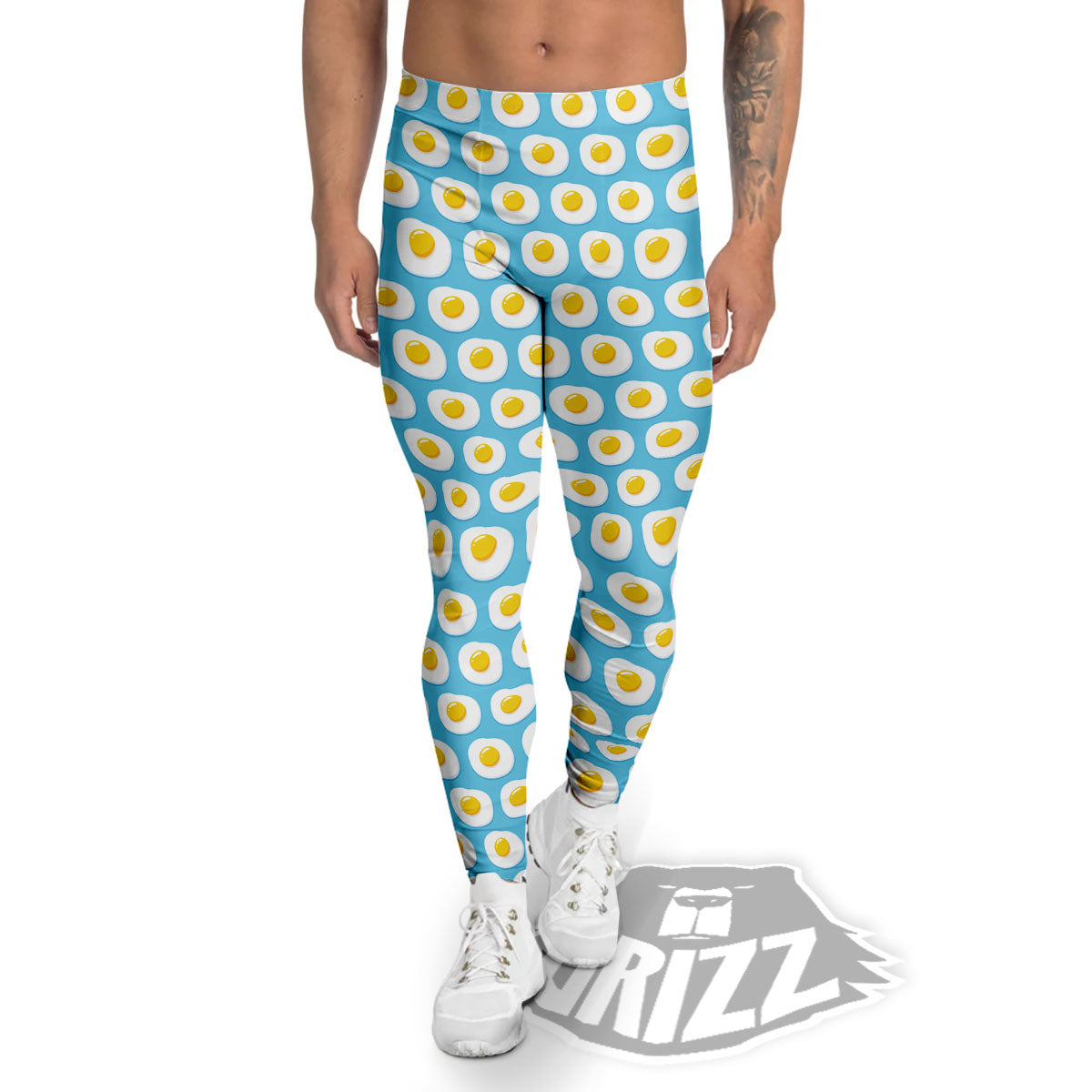 Fried Eggs Blue Print Pattern Men's Leggings-grizzshop