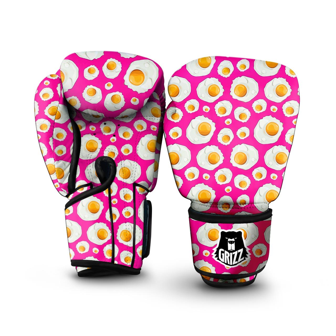 Fried Eggs Pink Print Pattern Boxing Gloves-grizzshop