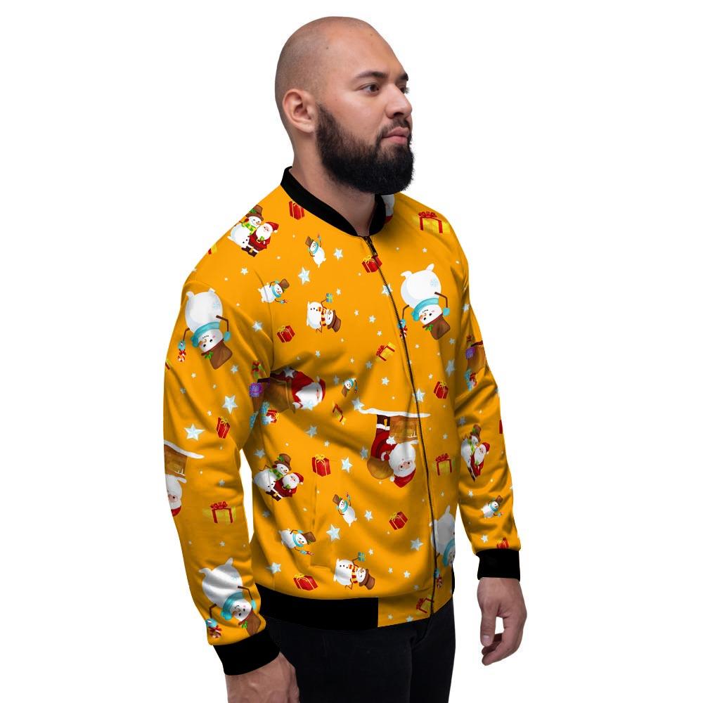 Friends And Santa Claus Print Pattern Men's Bomber Jacket-grizzshop