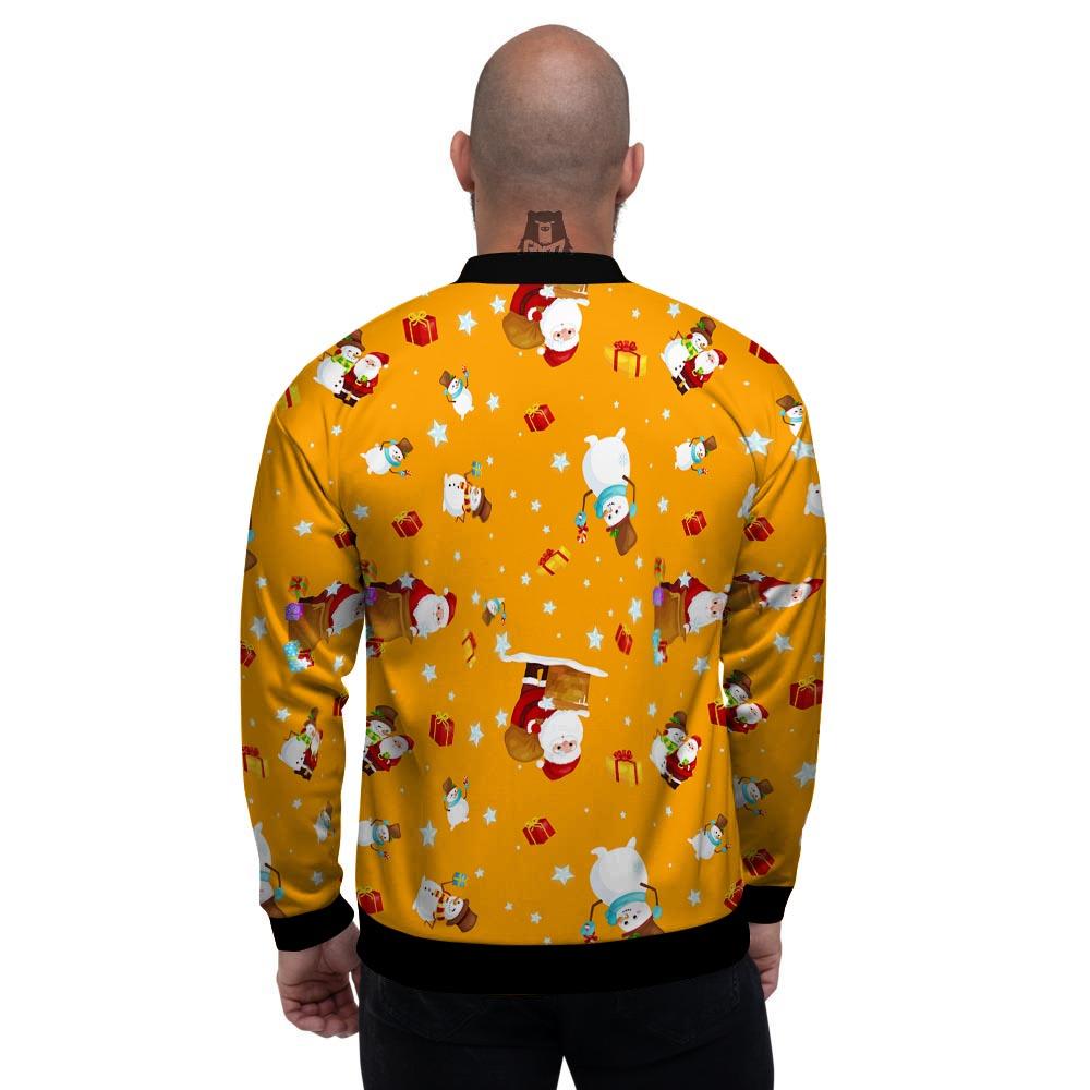 Friends And Santa Claus Print Pattern Men's Bomber Jacket-grizzshop