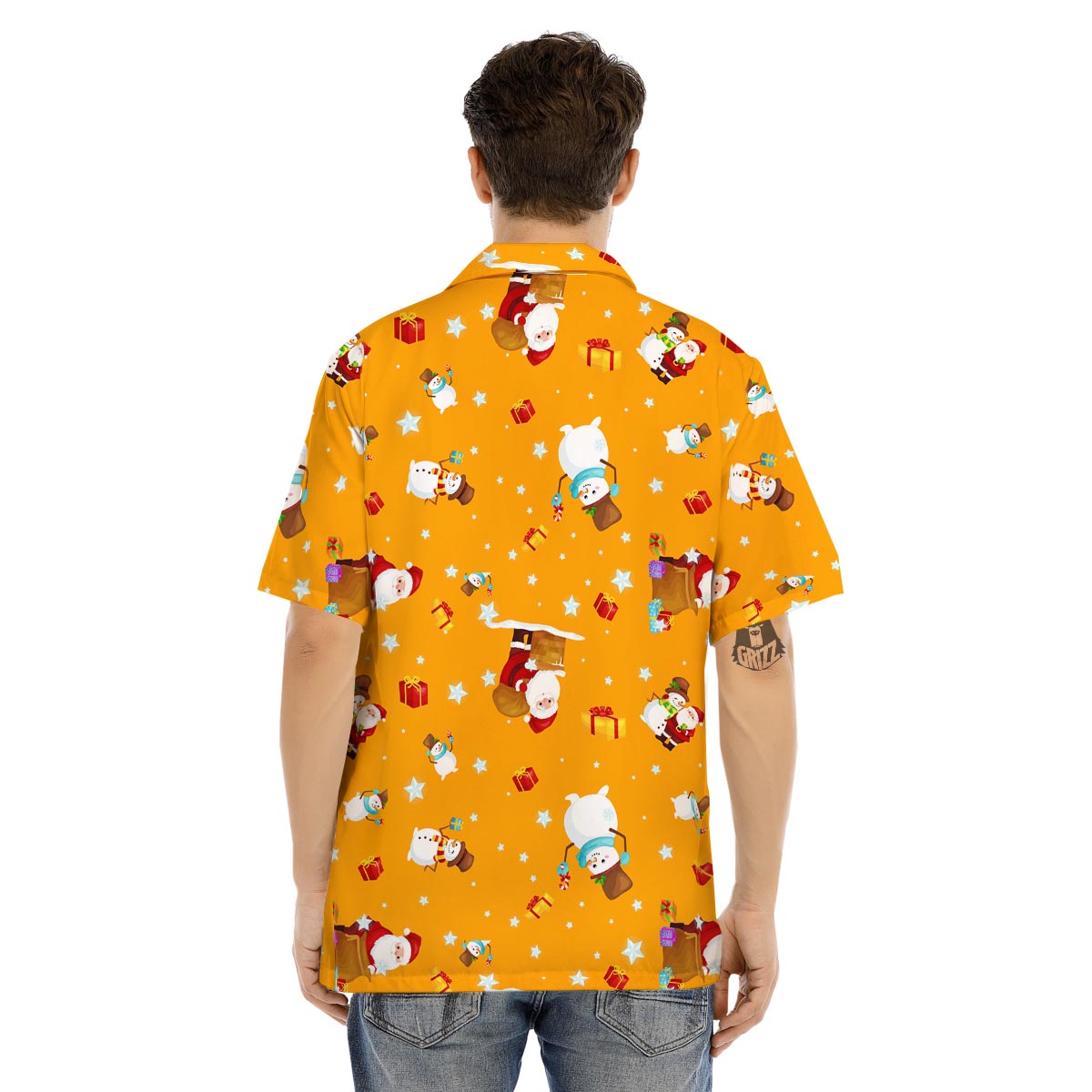 Friends And Santa Claus Print Pattern Men's Hawaiian Shirt-grizzshop