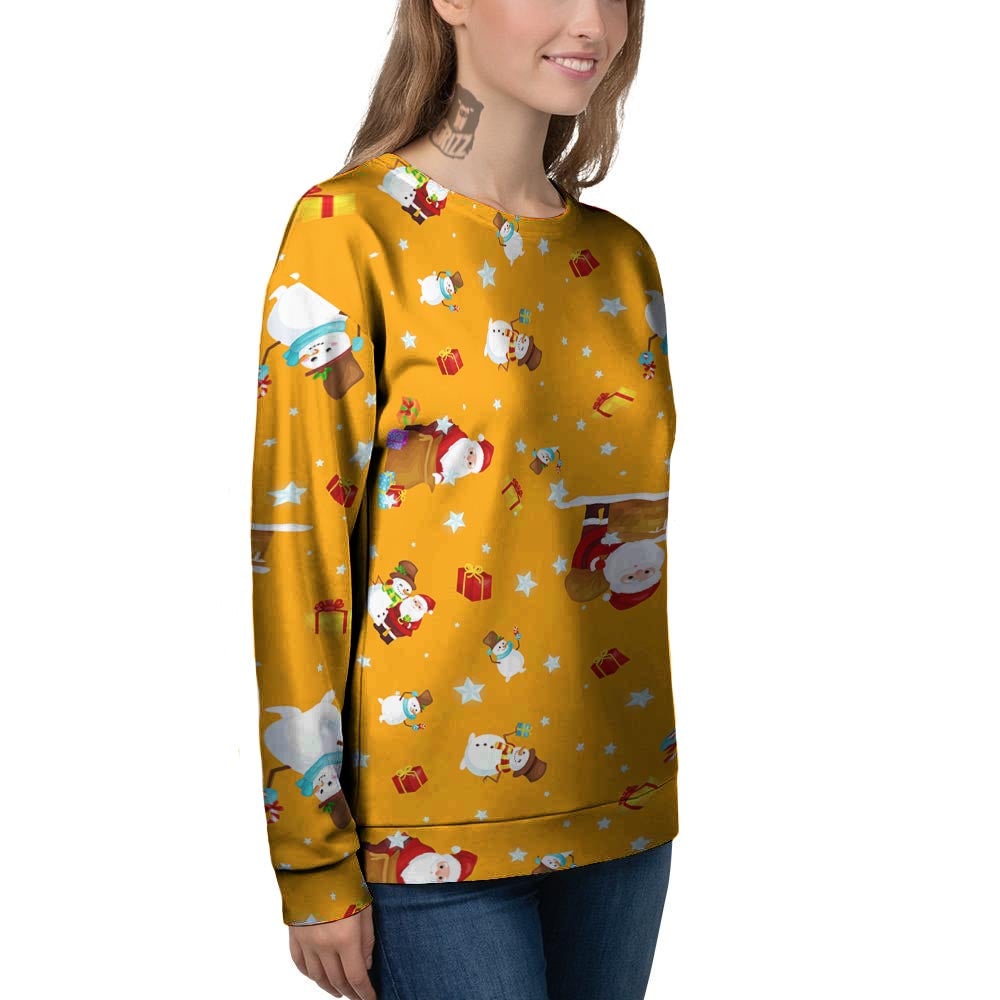 Friends And Santa Claus Print Pattern Women's Sweatshirt-grizzshop