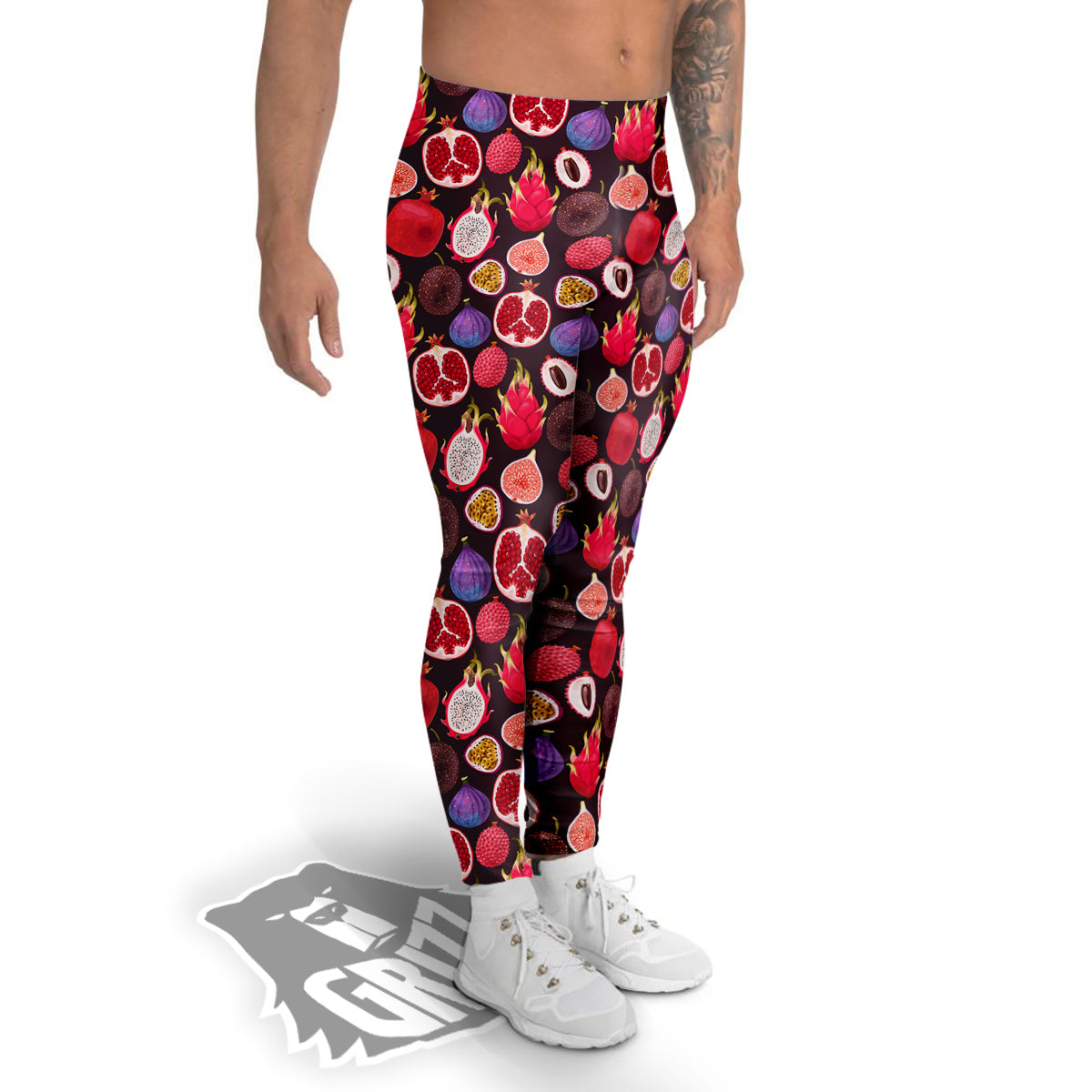Friut Exotic Print Pattern Men's Leggings-grizzshop