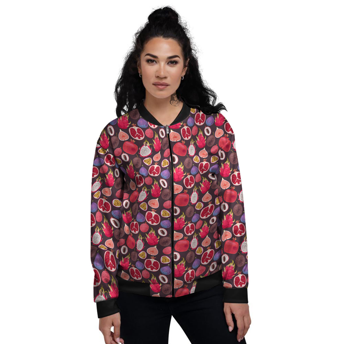 Friut Exotic Print Pattern Women's Bomber Jacket-grizzshop