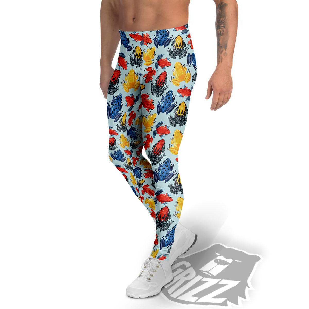 Frog Colorful Print Pattern Men's Leggings-grizzshop