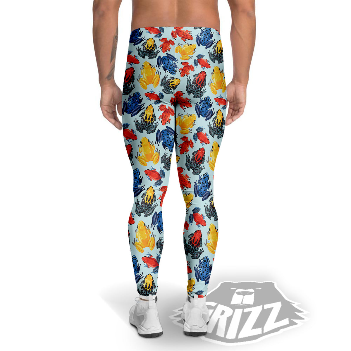 Frog Colorful Print Pattern Men's Leggings-grizzshop