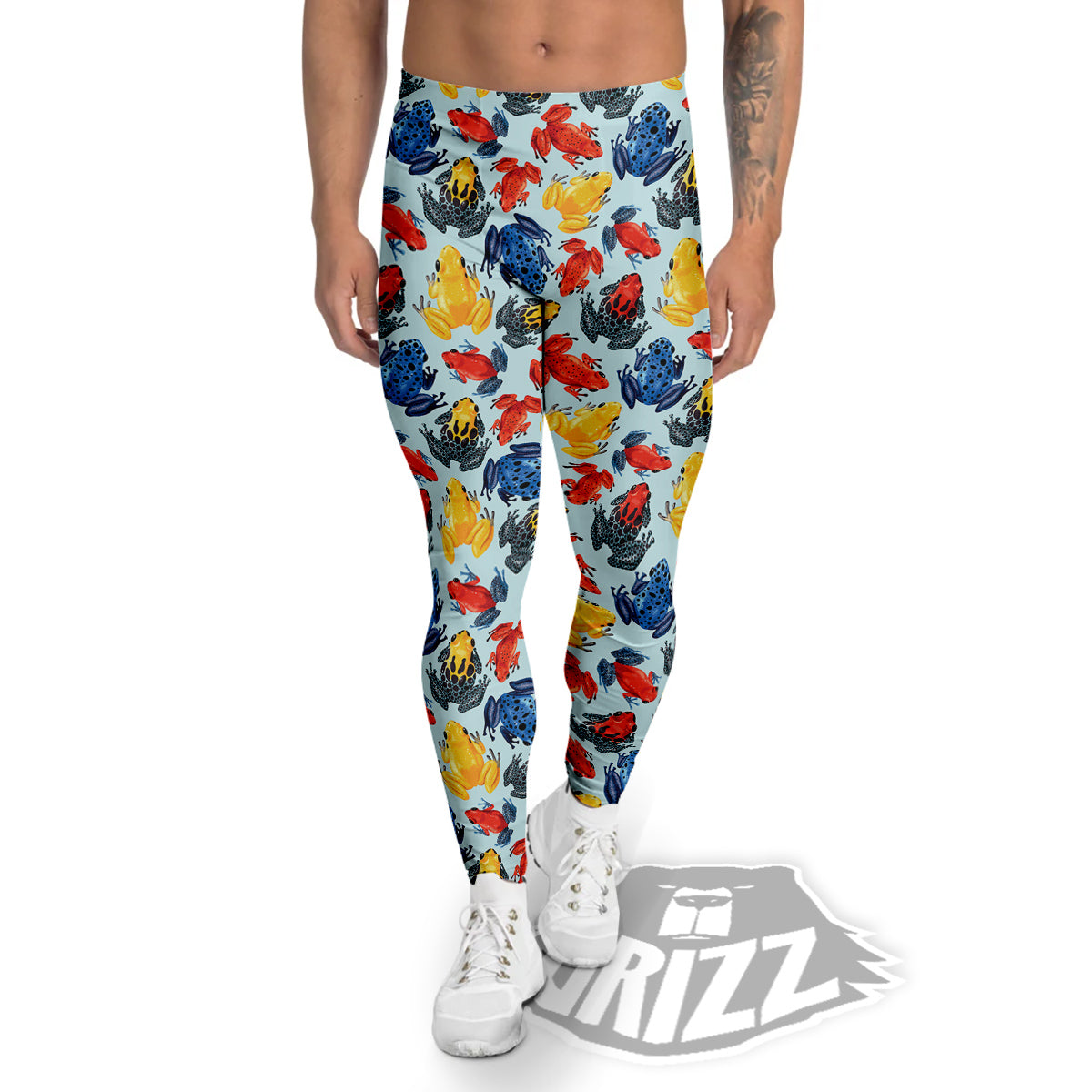 Frog Colorful Print Pattern Men's Leggings-grizzshop