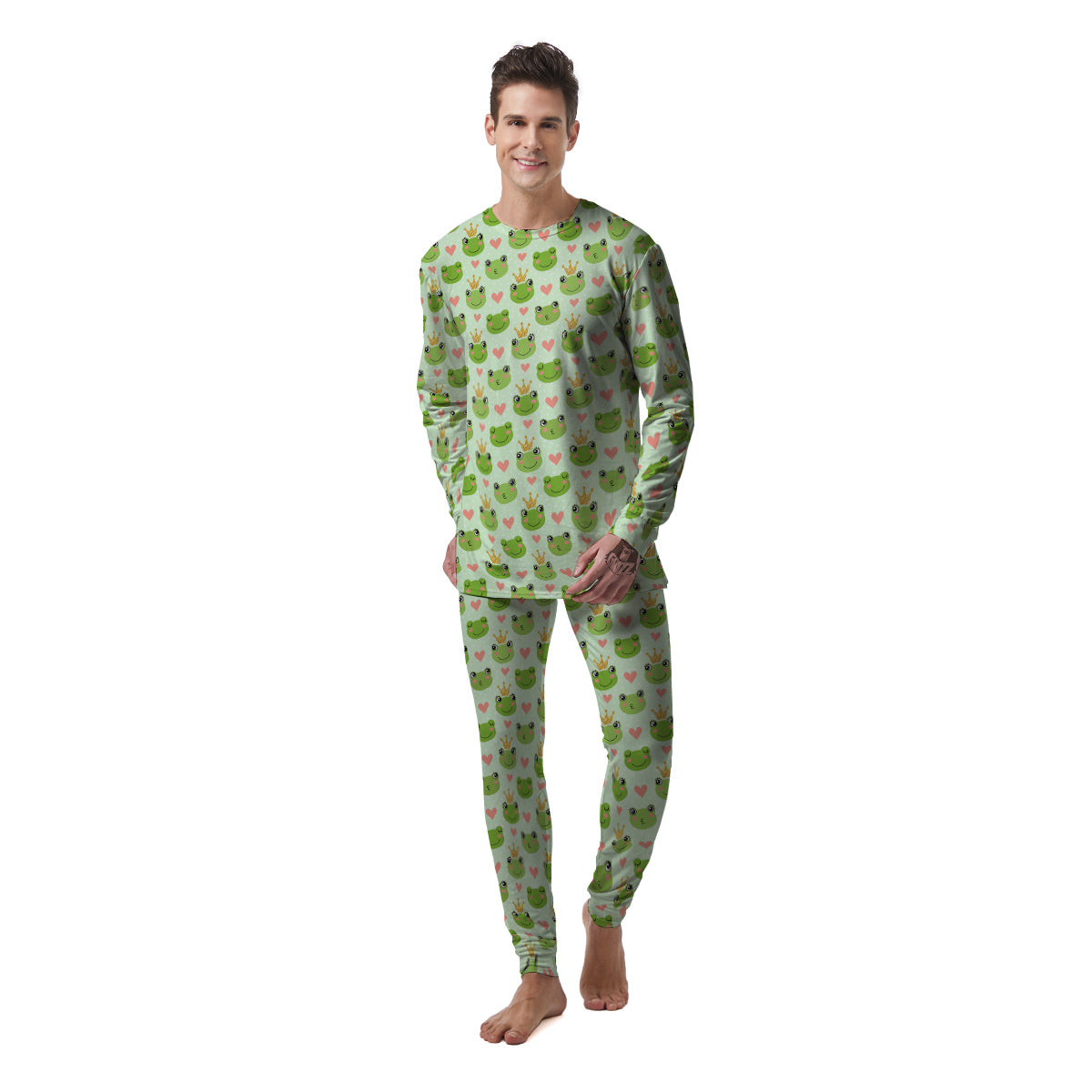 Frog Cute Print Pattern Men's Pajamas-grizzshop