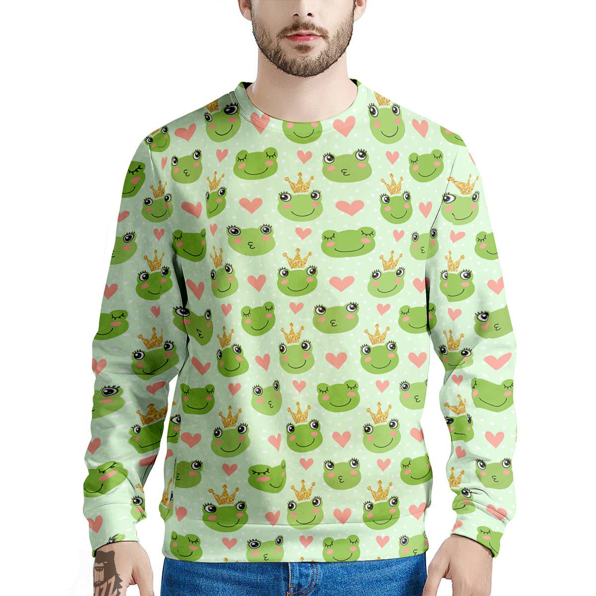 Frog Cute Print Pattern Men's Sweatshirt-grizzshop