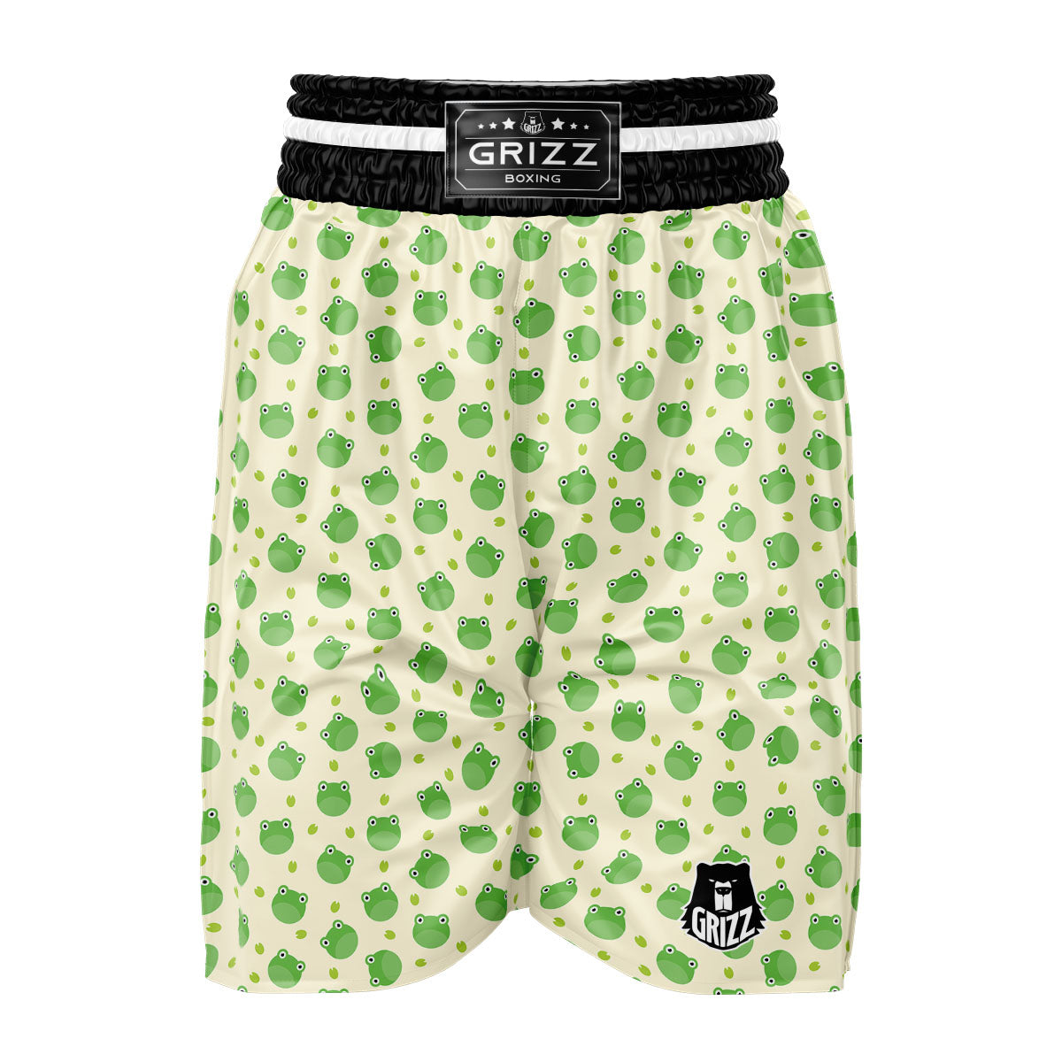 Frog Faces Print Pattern Boxing Shorts-grizzshop