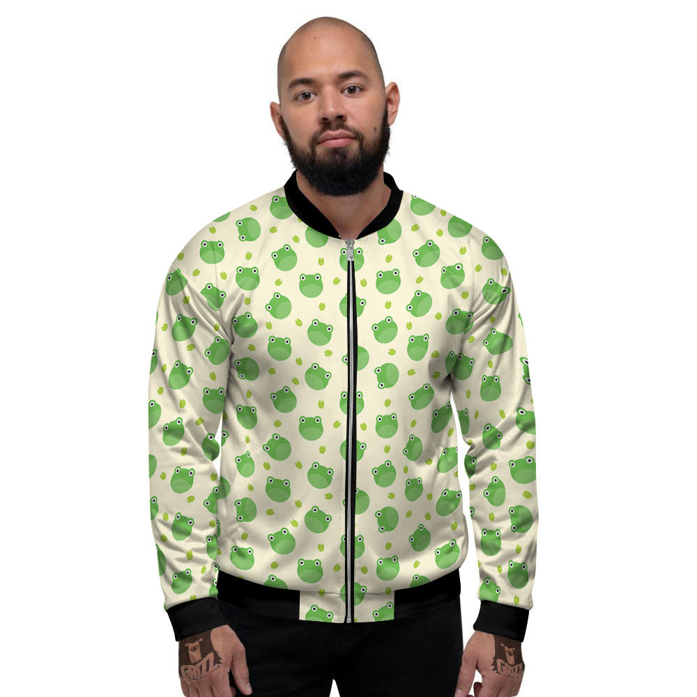 Frog Faces Print Pattern Men's Bomber Jacket-grizzshop