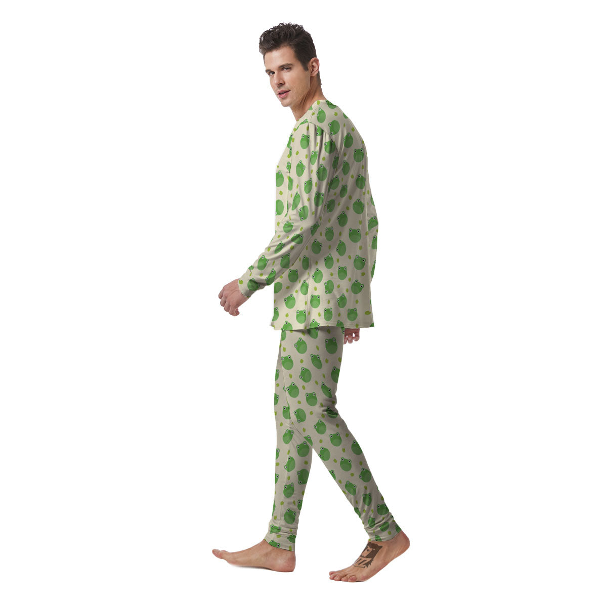 Frog Faces Print Pattern Men's Pajamas-grizzshop