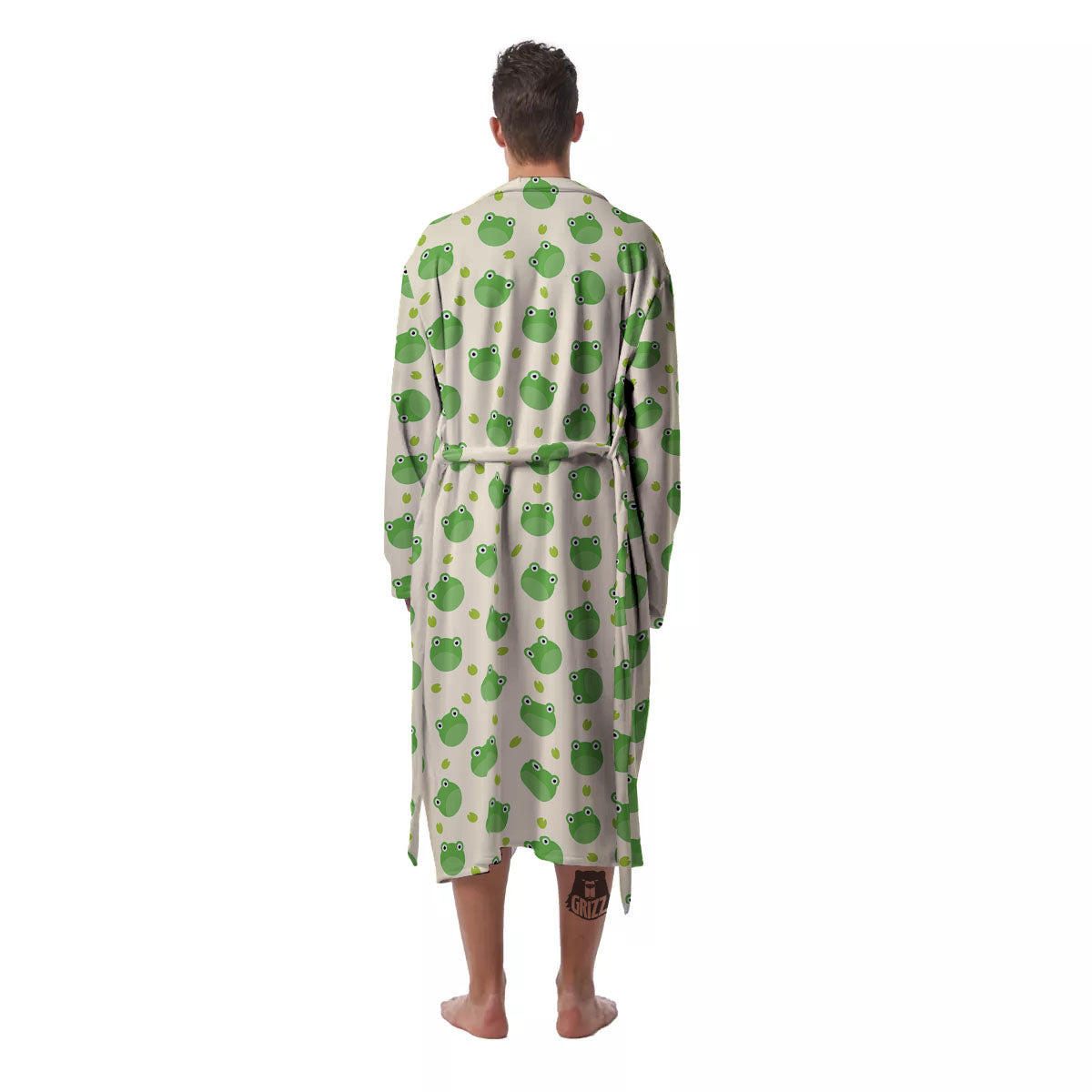 Frog Faces Print Pattern Men's Robe-grizzshop