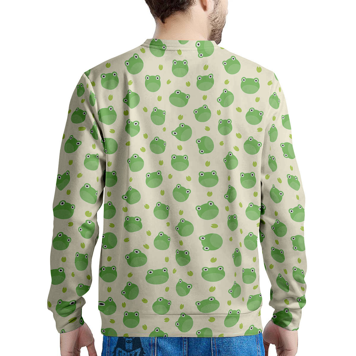 Frog Faces Print Pattern Men's Sweatshirt-grizzshop