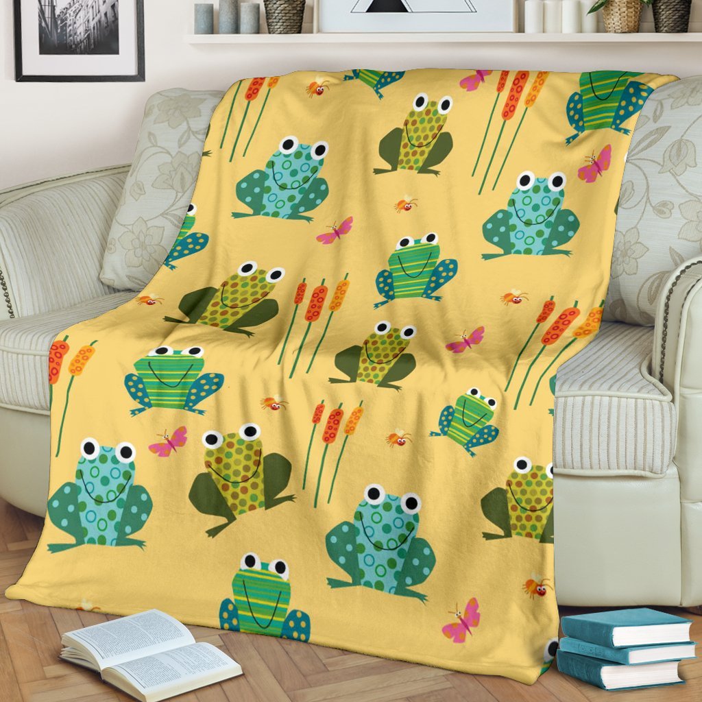 Frog Pattern Print Blanket-grizzshop