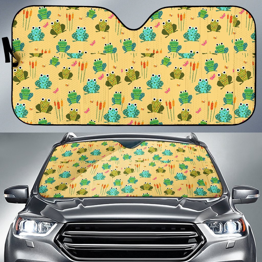 Frog Pattern Print Car Sun Shade-grizzshop