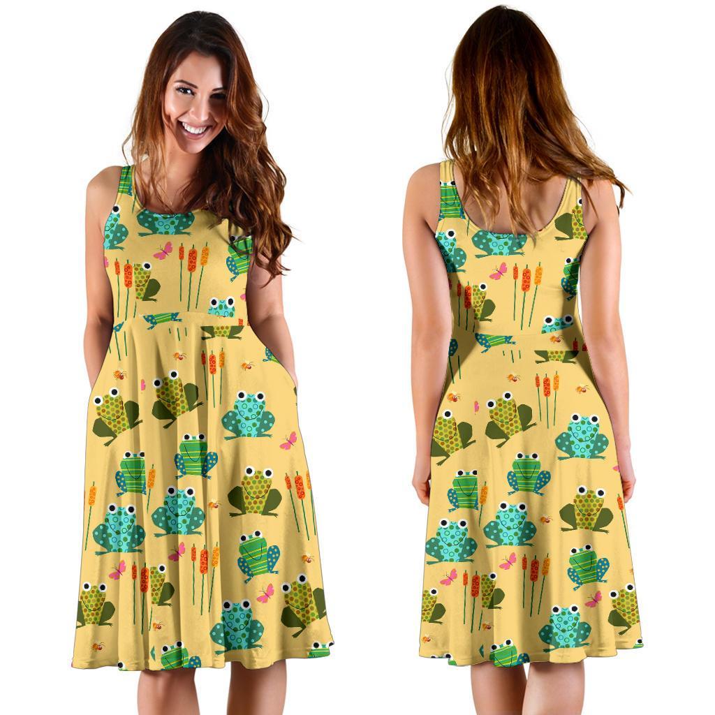 Frog Pattern Print Dress-grizzshop