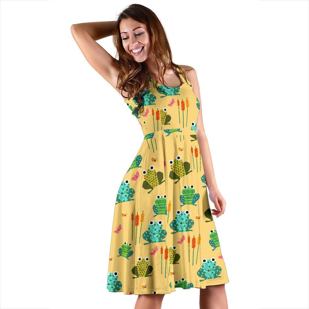 Frog Pattern Print Dress-grizzshop