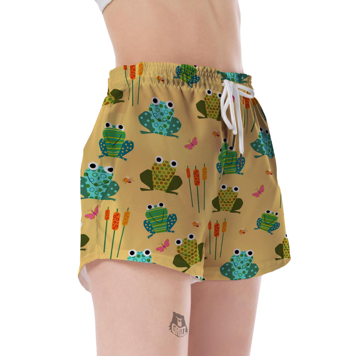 Frog Pattern Print Women's Shorts-grizzshop