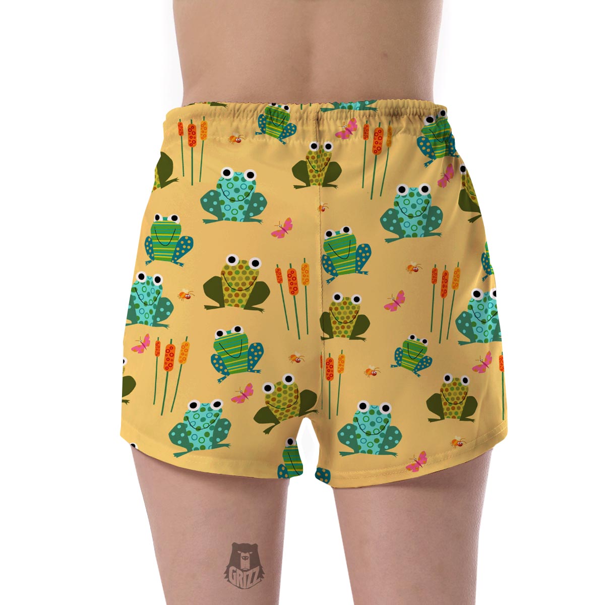 Frog Pattern Print Women's Shorts-grizzshop