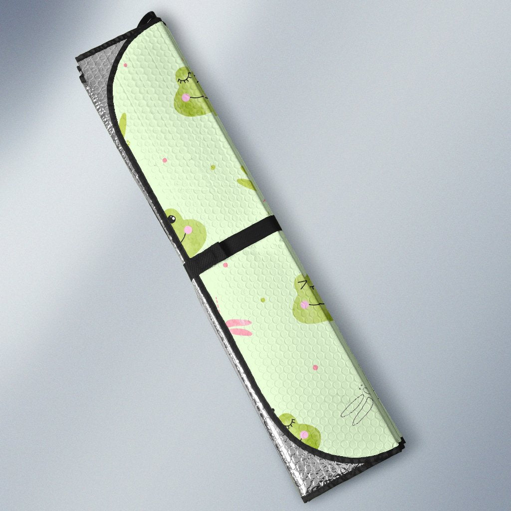 Frog Prince Crown Pattern Print Car Sun Shade-grizzshop