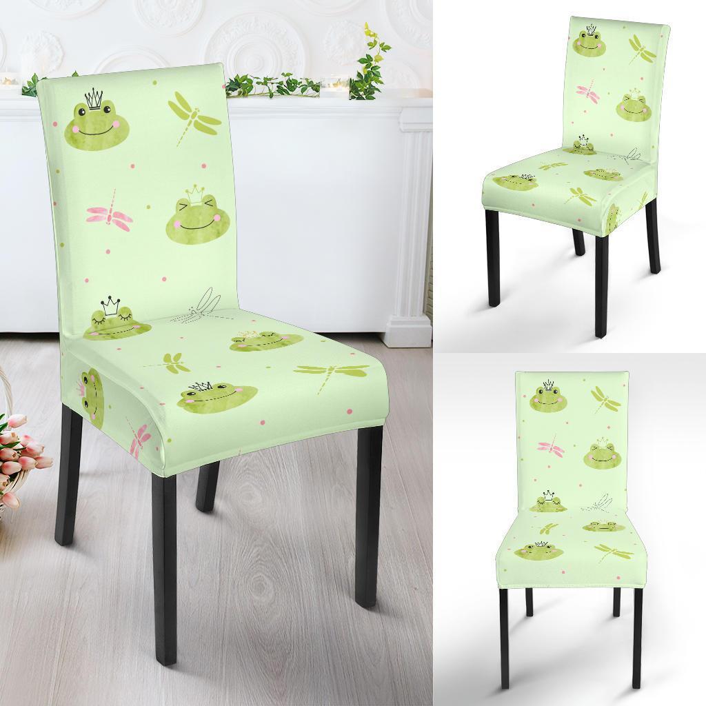 Frog Prince Crown Pattern Print Chair Cover-grizzshop