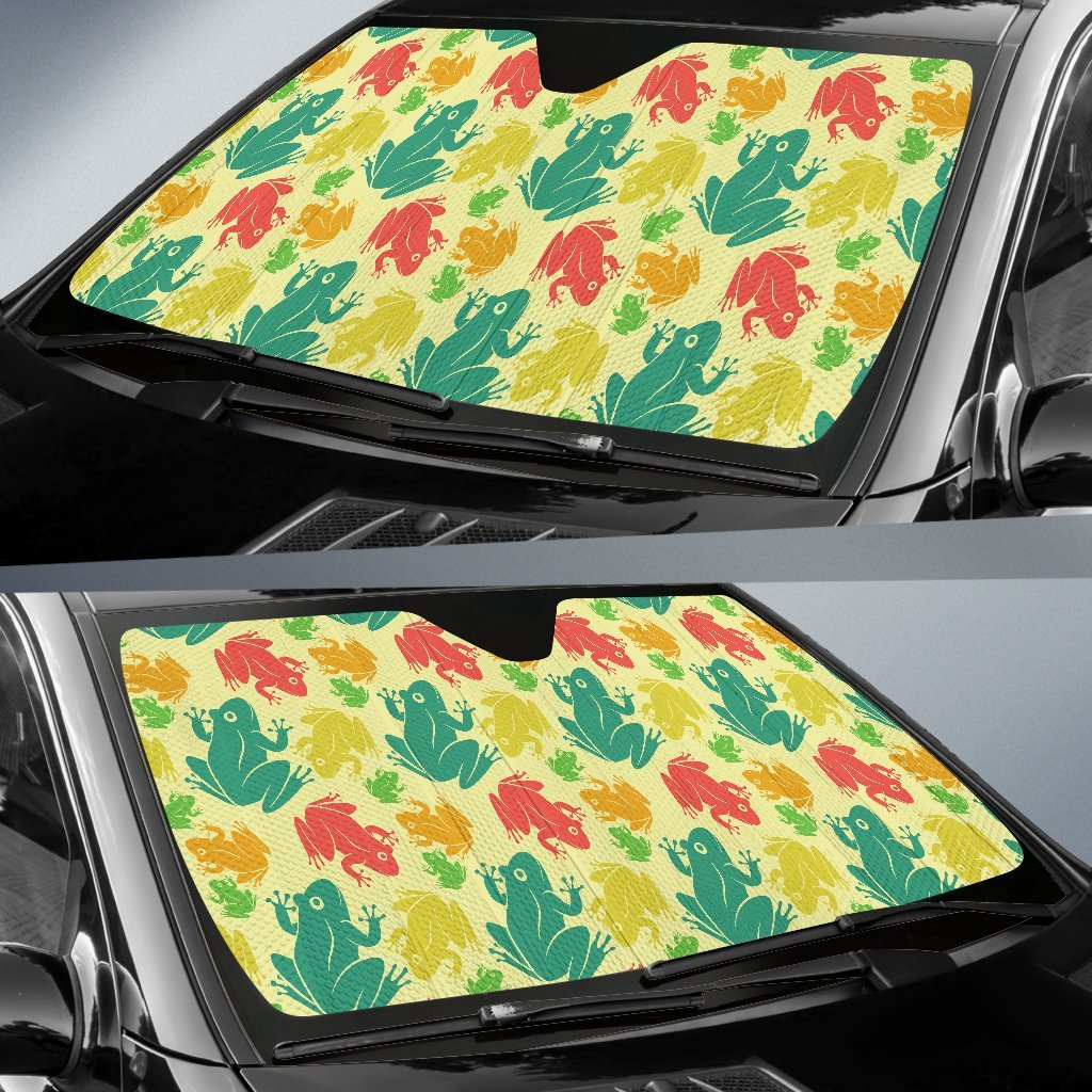 Frog Print Pattern Car Sun Shade-grizzshop