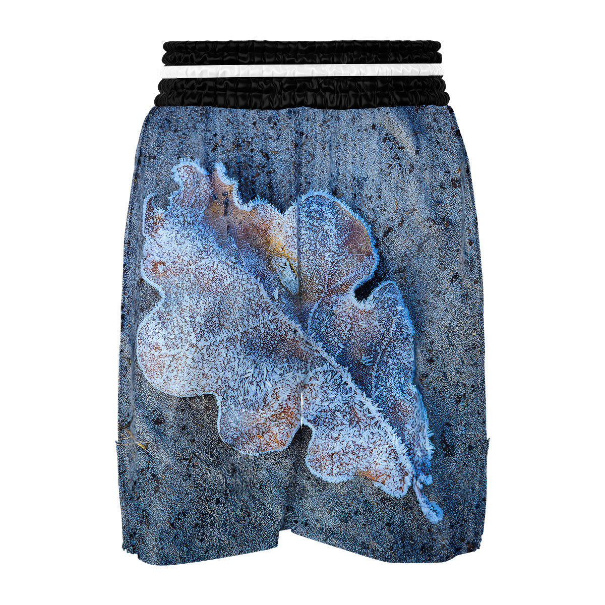 Frozen Leaf Oak Print Boxing Shorts-grizzshop