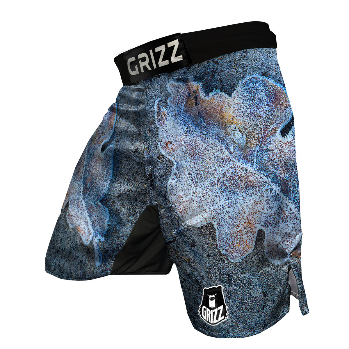 Frozen Leaf Oak Print MMA Shorts-grizzshop