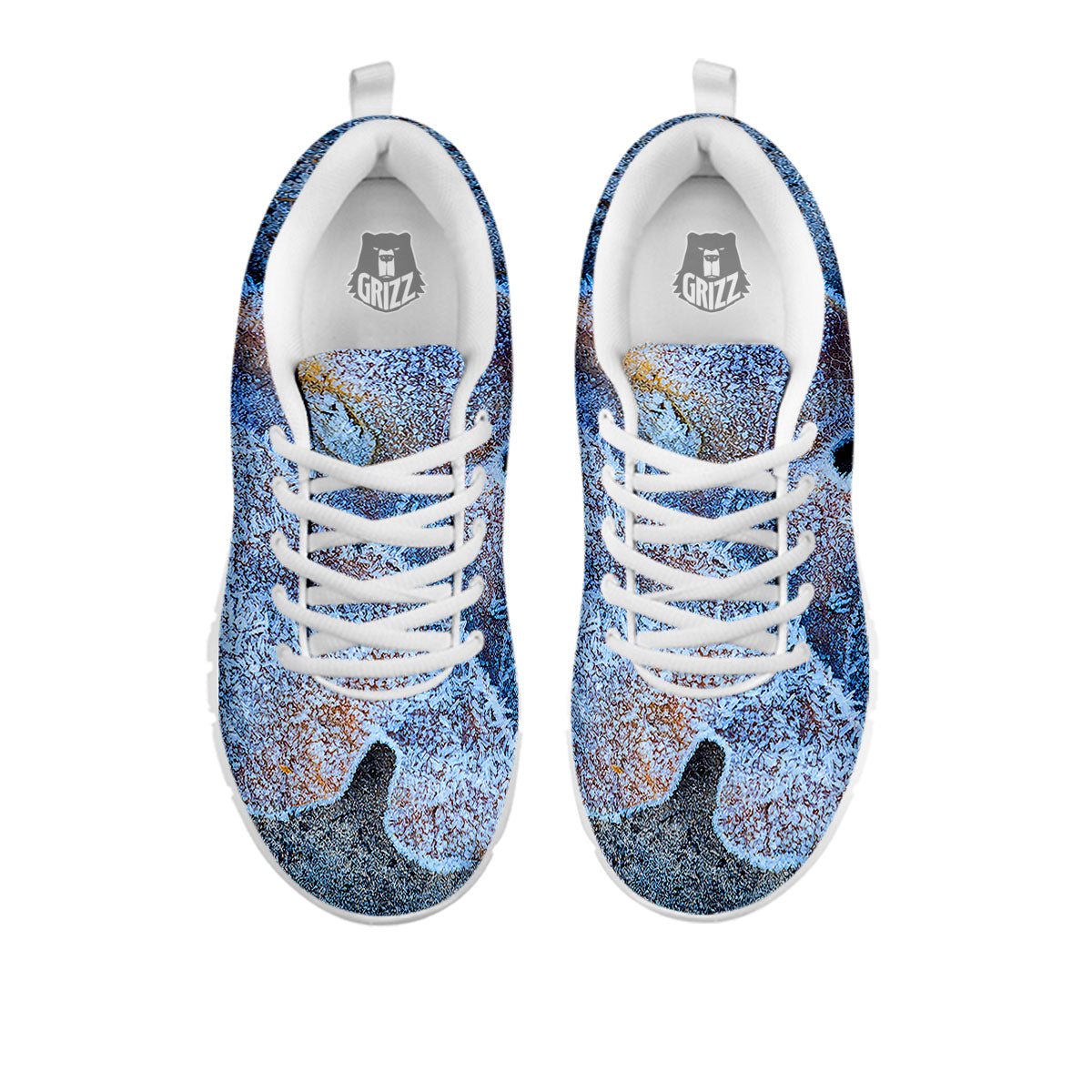 Frozen Leaf Oak Print White Sneaker-grizzshop