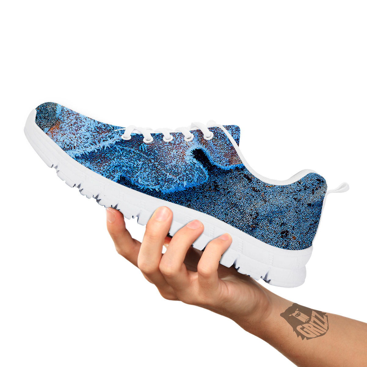 Frozen Leaf Oak Print White Sneaker-grizzshop
