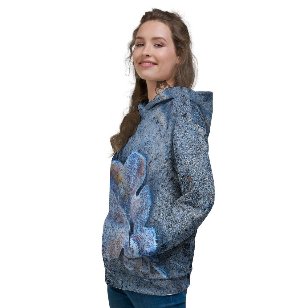 Frozen Leaf Oak Print Women's Hoodie-grizzshop