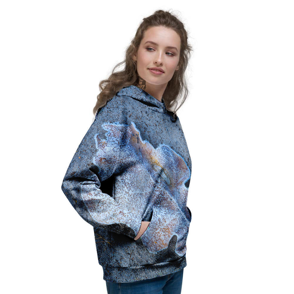 Frozen Leaf Oak Print Women's Hoodie-grizzshop