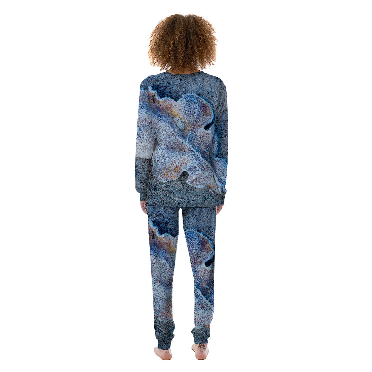 Frozen Leaf Oak Print Women's Pajamas-grizzshop