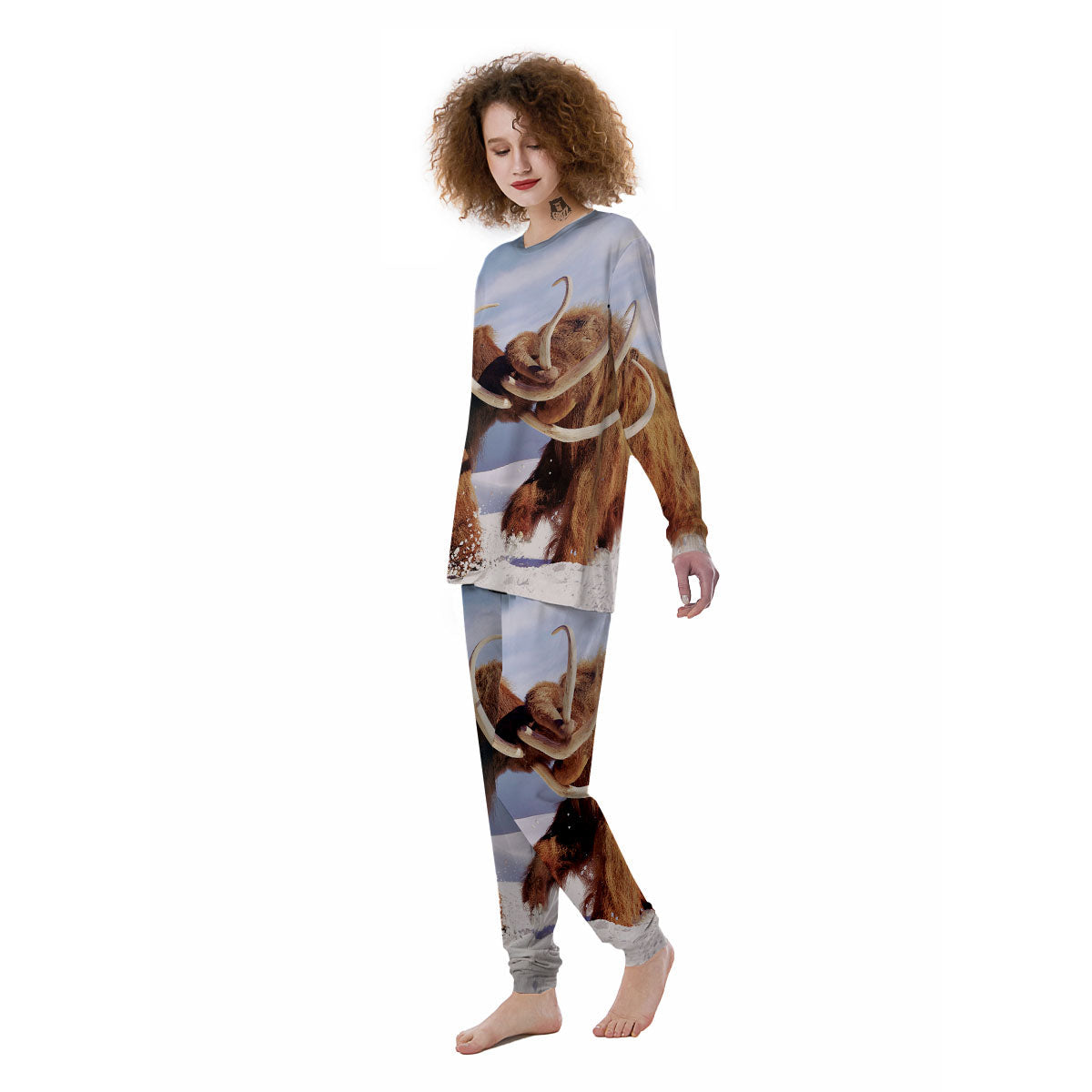 Frozen Mammoth Print Women's Pajamas-grizzshop