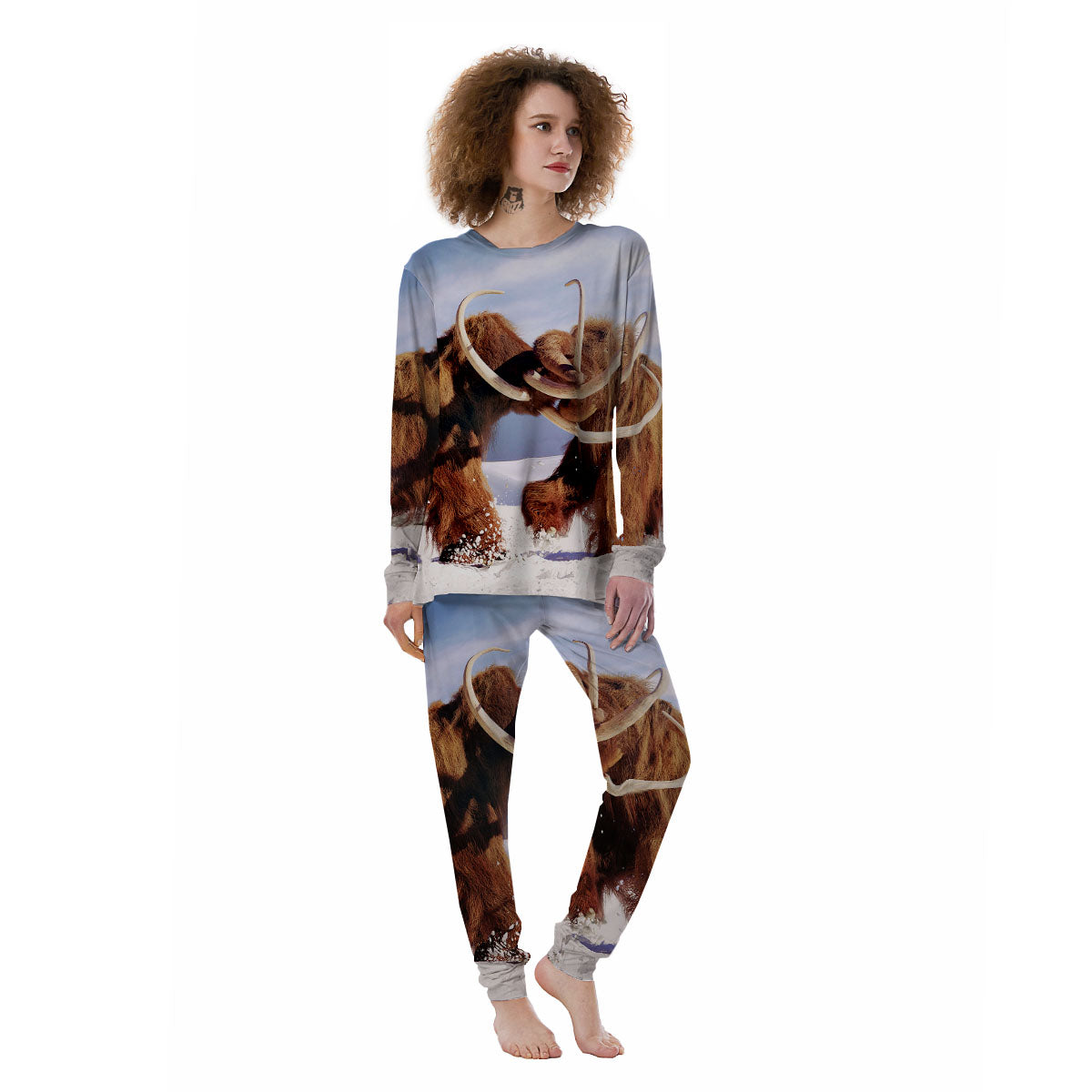 Frozen Mammoth Print Women's Pajamas-grizzshop