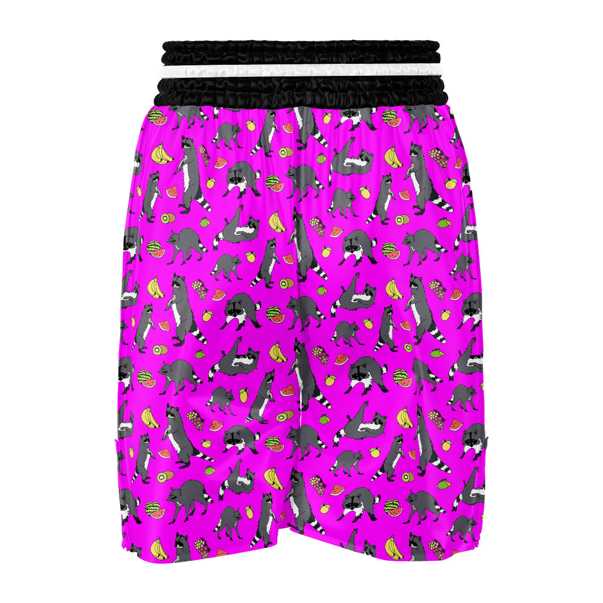 Fruit And Raccoon Print Pattern Boxing Shorts-grizzshop