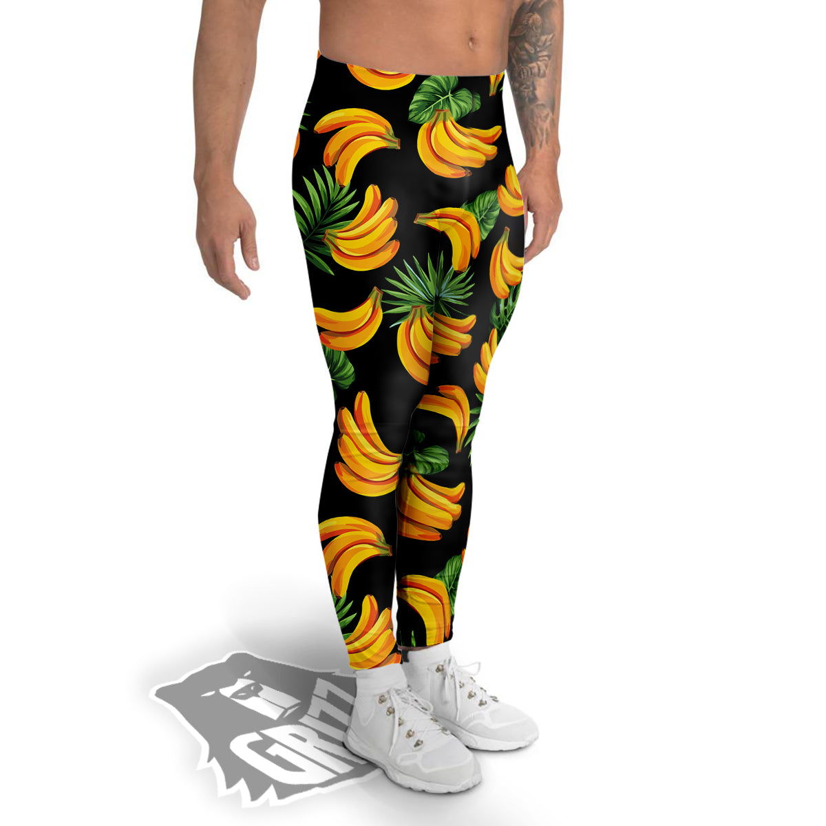 Fruit Banana Print Pattern Men's Leggings-grizzshop