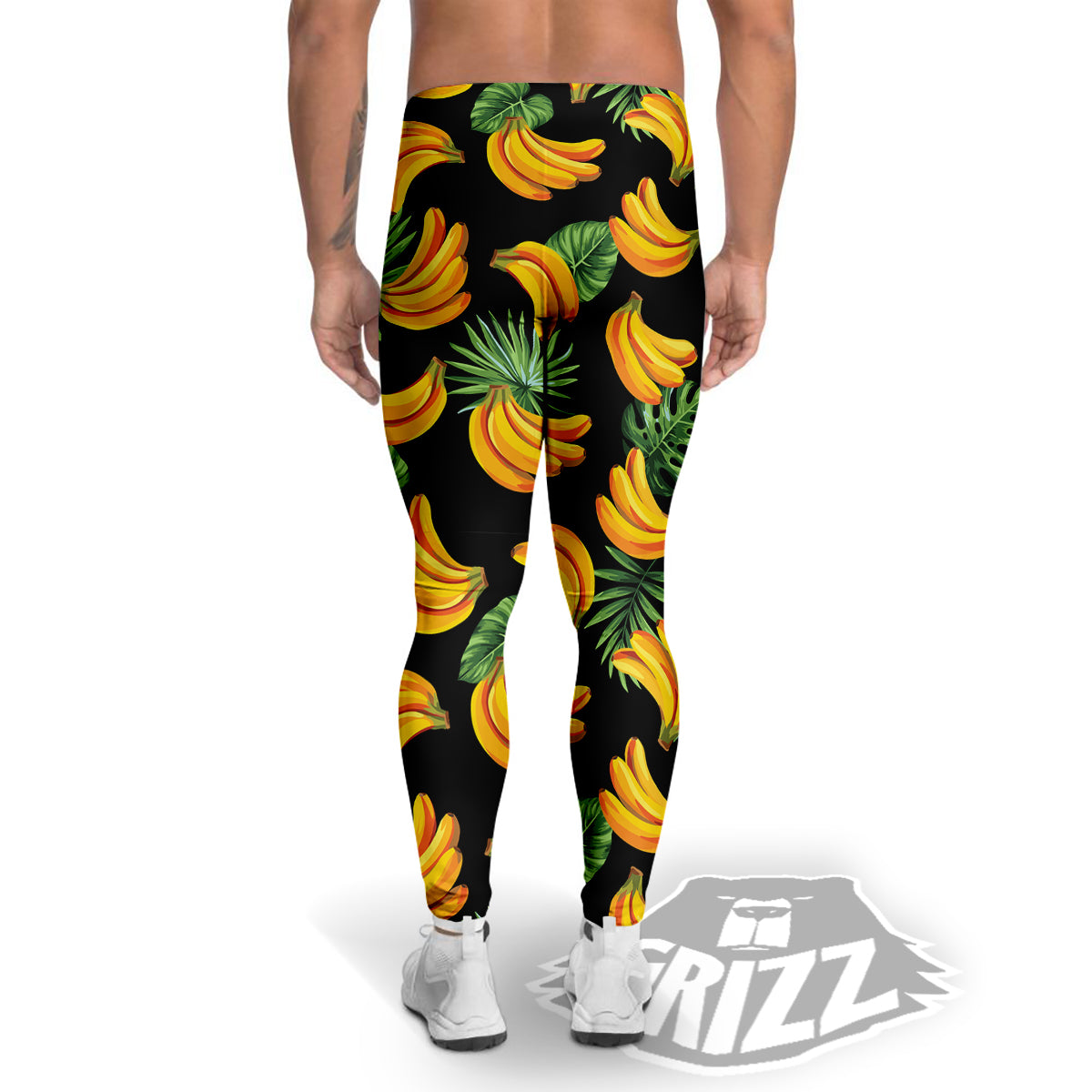 Fruit Banana Print Pattern Men's Leggings-grizzshop