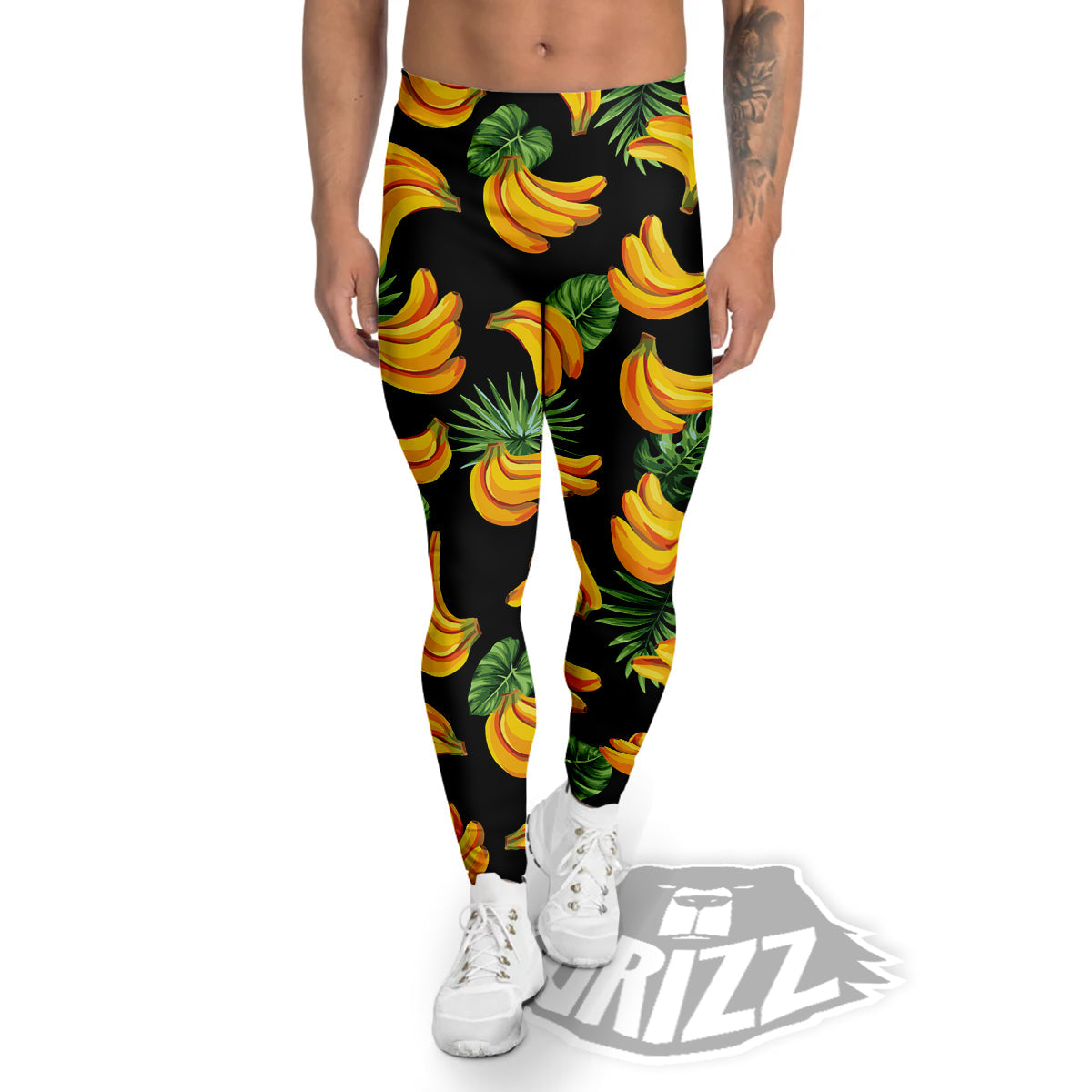 Fruit Banana Print Pattern Men's Leggings-grizzshop