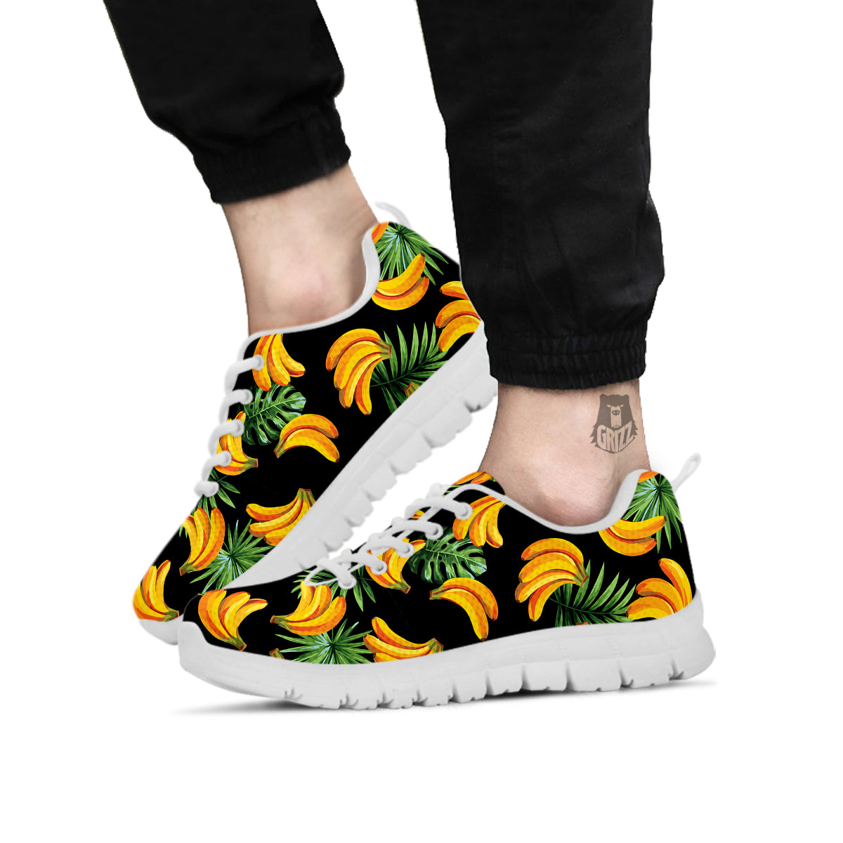 Fruit Banana Print Pattern White Sneaker-grizzshop
