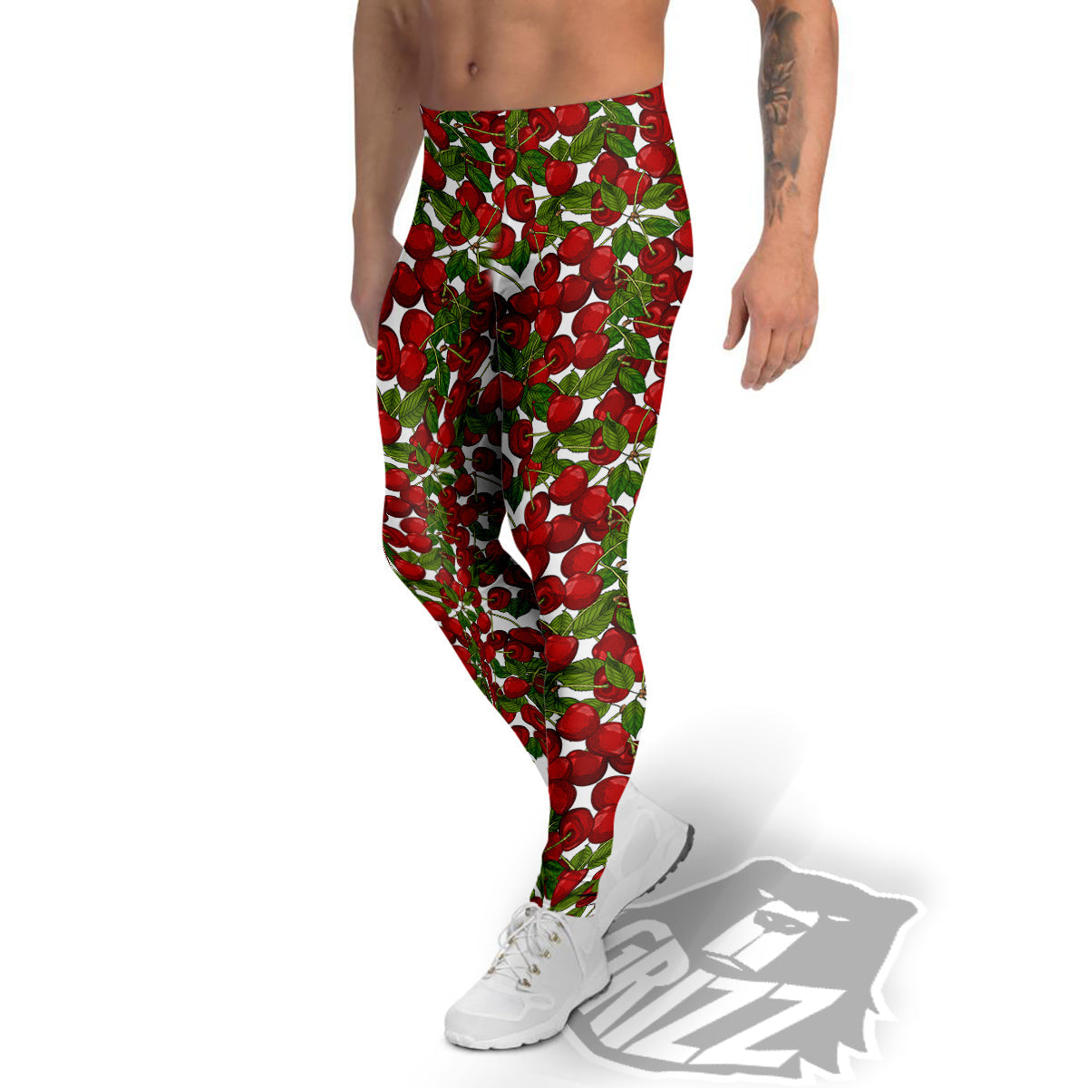 Fruit Cherry Print Pattern Men's Leggings-grizzshop